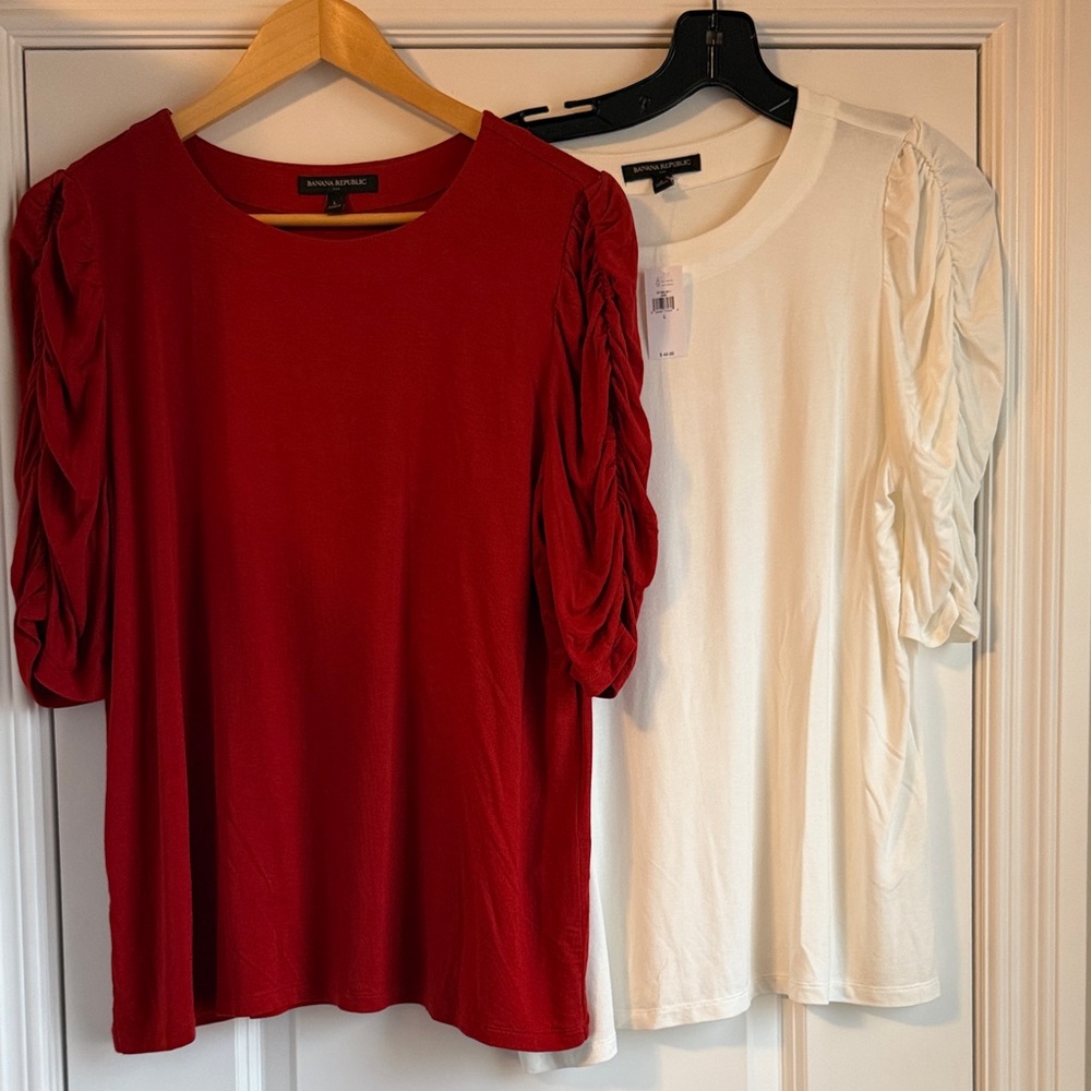 2 Brand New Banana Republic Ruched-Sleeve Sweaters